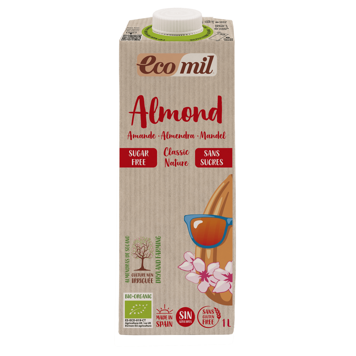 Ecomil Lait d’amande Classic sans sucres Bio 1 L