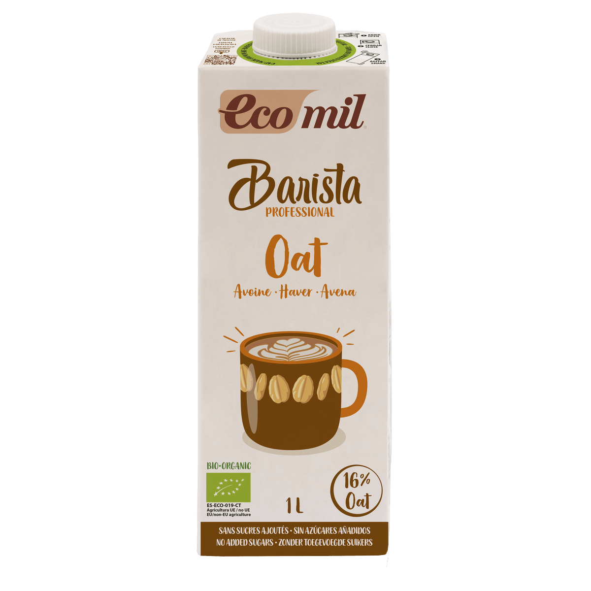 Ecomil Barista boisson à l’avoine sans sucres ajoutés Bio 1 L