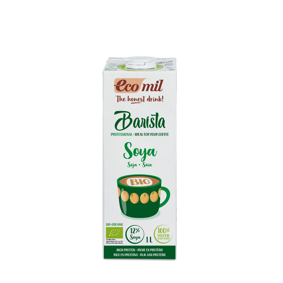 Ecomil Soja Barista Faible en Sucre Bio 1 L