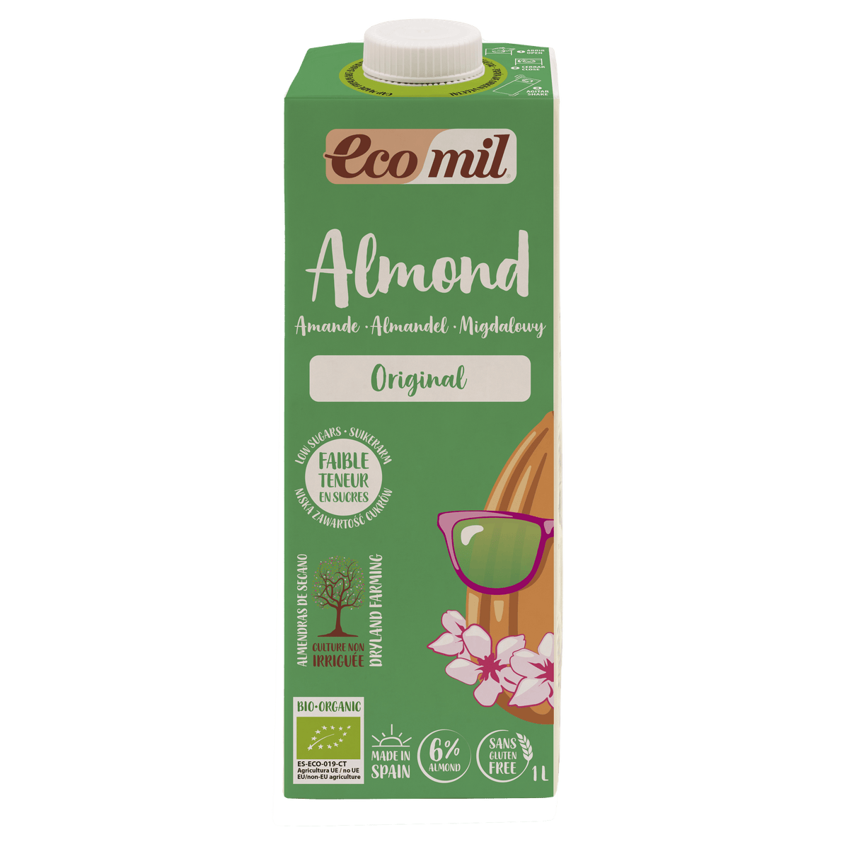 Ecomil Lait d’amande agave Bio 1 L