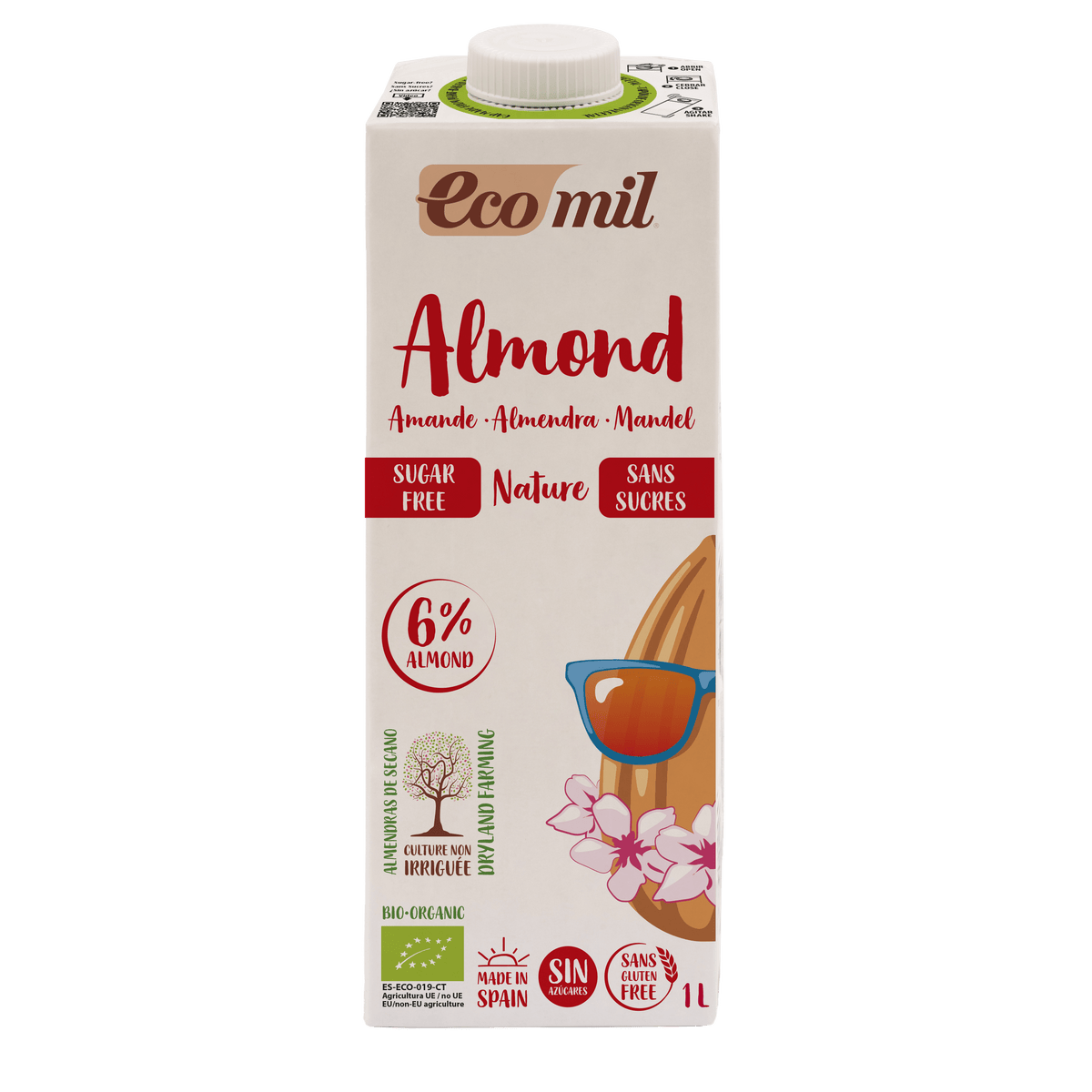 Ecomil Lait d’amande sans sucres Bio 1 L