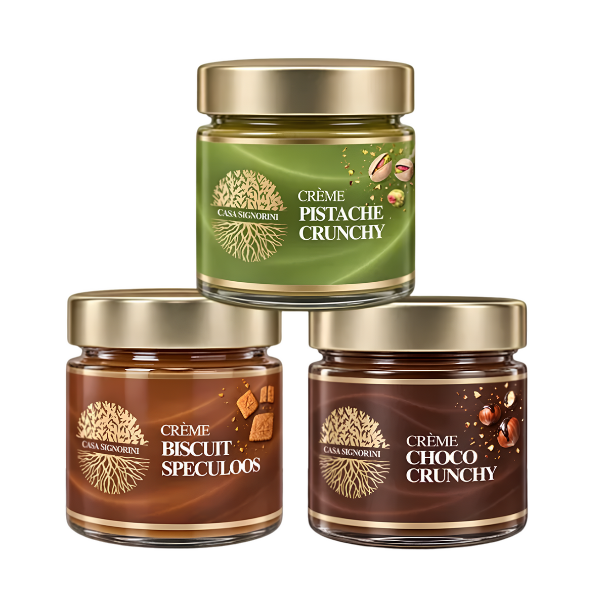 Pack Crèmes Douceurs – Pistache, Spéculoos & Choco Crunchy