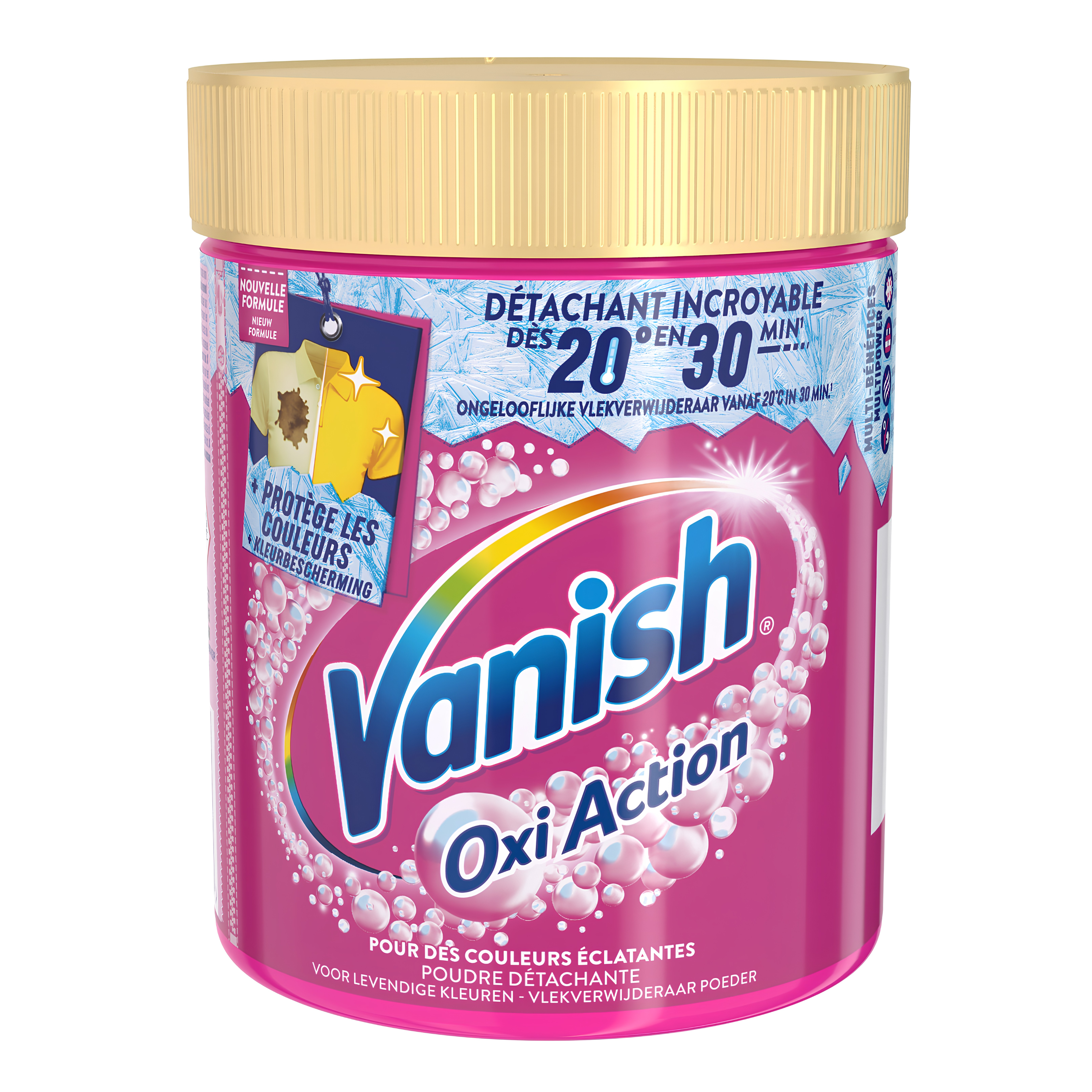 Détachant Poudre Vanish Oxi Action Dès 20° Protège les Couleurs 1 KG