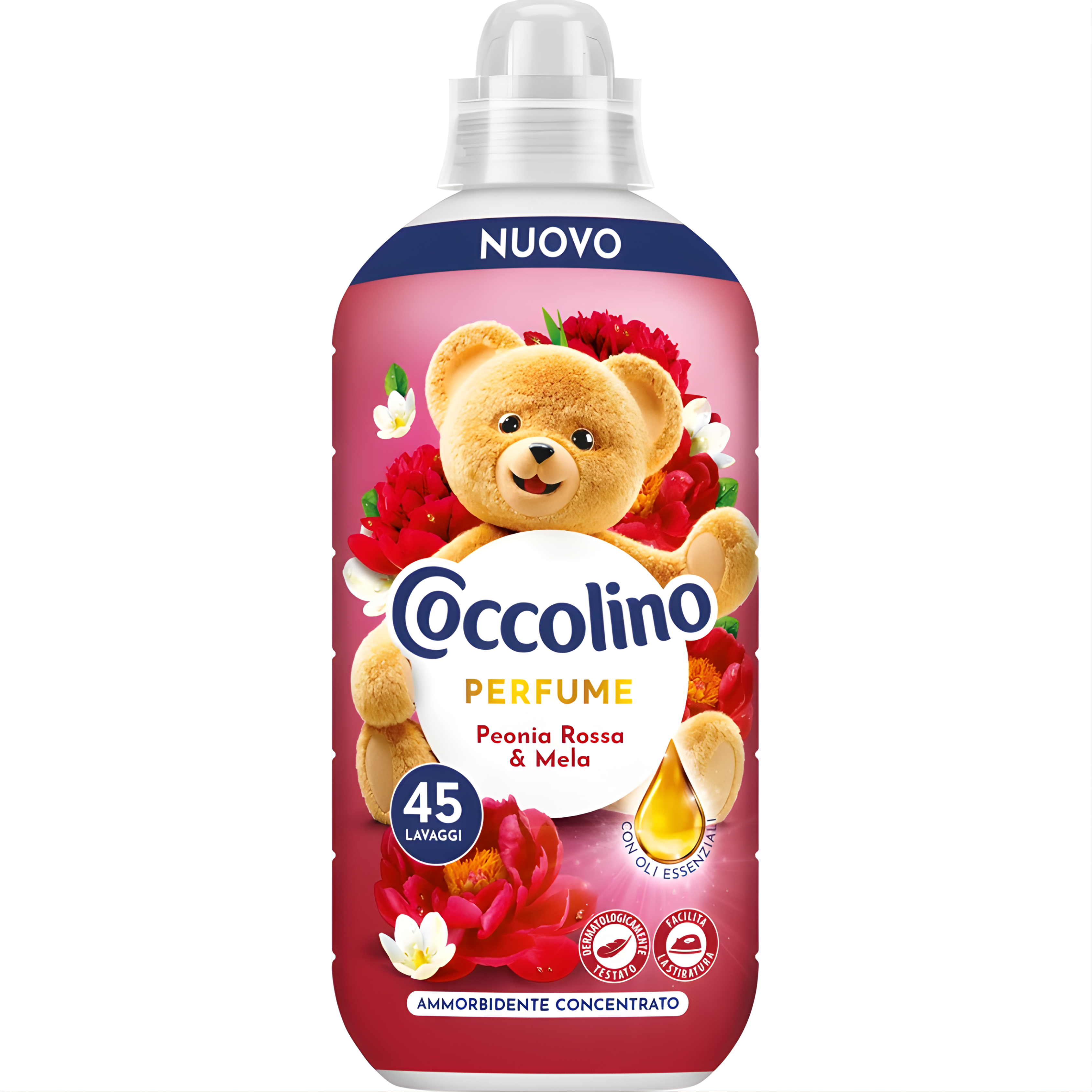 Assouplissant Concentré Coccolino - Pivoine Rouge et Pomme - 45 Lavages