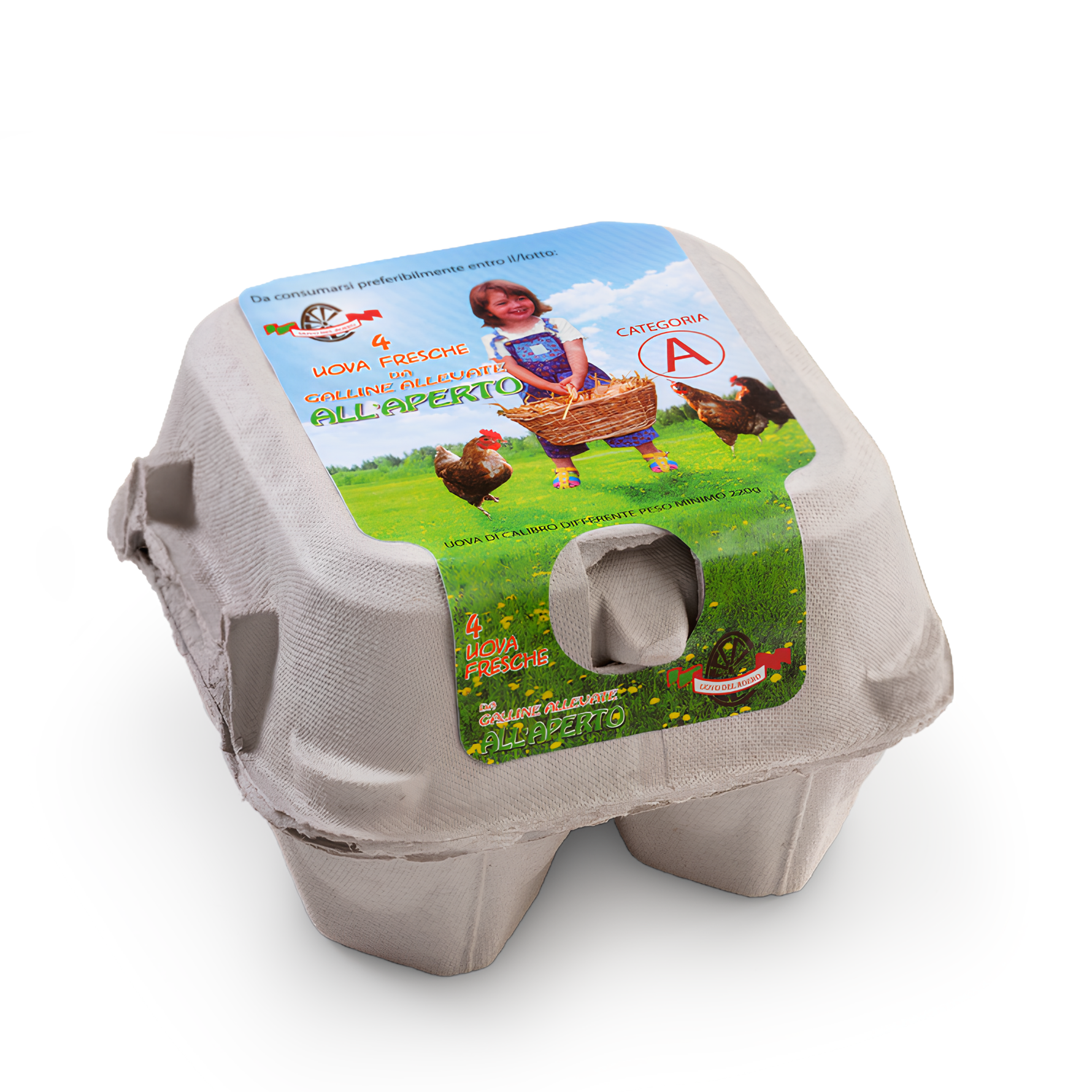 Oeufs de poules élevés en pleine air - Uovo del Roero - Boite de 4