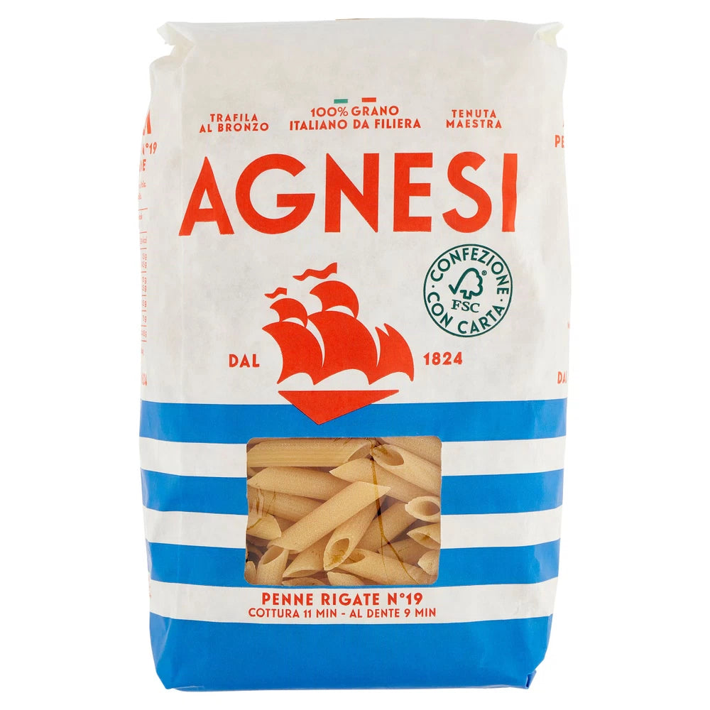 Pâte Agnesi - Penne Rigate n°19 - 500gr