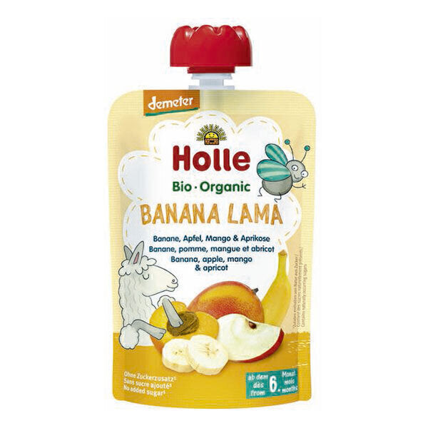 Holle Gourde Bio Banana Lama - Banane, pomme, mangue et abricot - 100g dès 6 mois