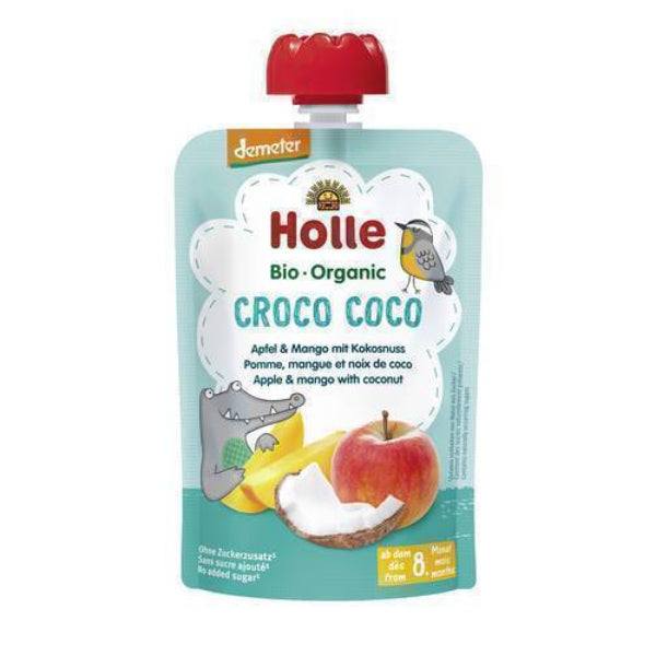 Holle Gourde Bio Croco Coco - Pomme, mangue et coco - 100g dès 8 mois
