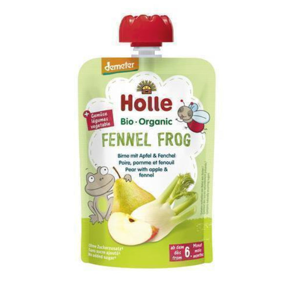 Holle Gourde Bio Fennel Frog - Poire, pomme et fenouil - 100g dès 6 mois