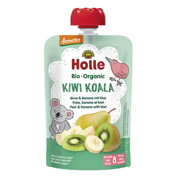 Holle Gourde Bio Kiwi Koala - Poire, banane et kiwi - 100g dès 8 mois