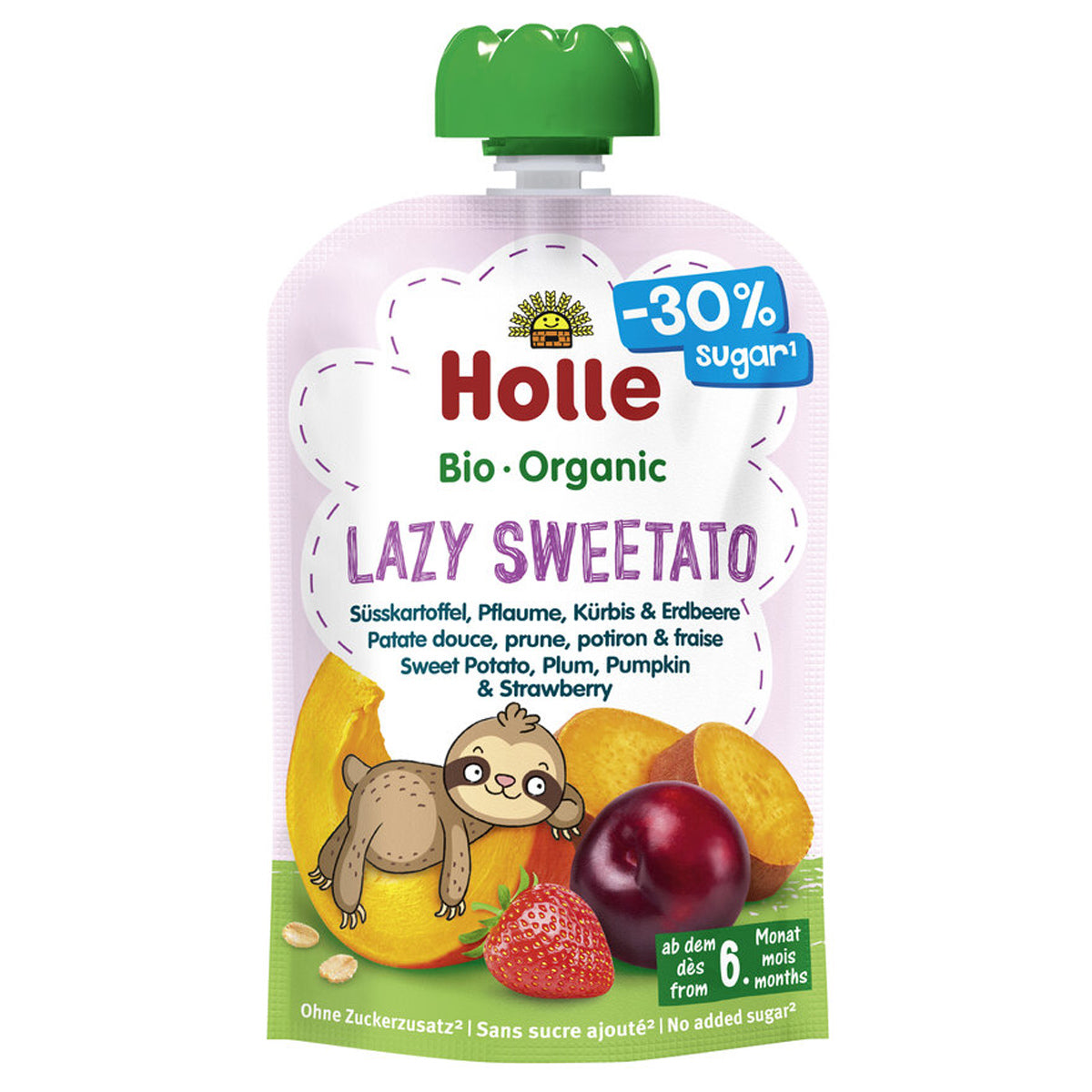 Holle Gourde Bio - Patate douce, prune, potiron et fraise - 100g dès 6 mois