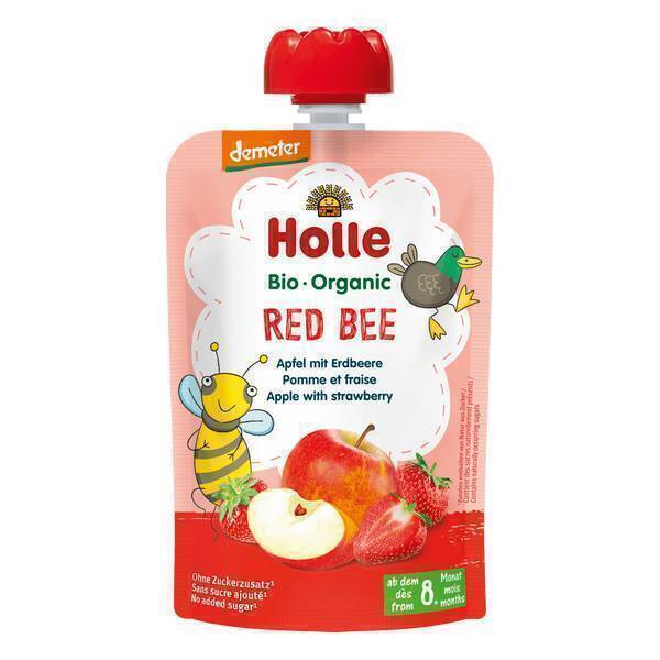 Holle Gourde Bio Red Bee - Pomme et fraise - 100g dès 8 mois